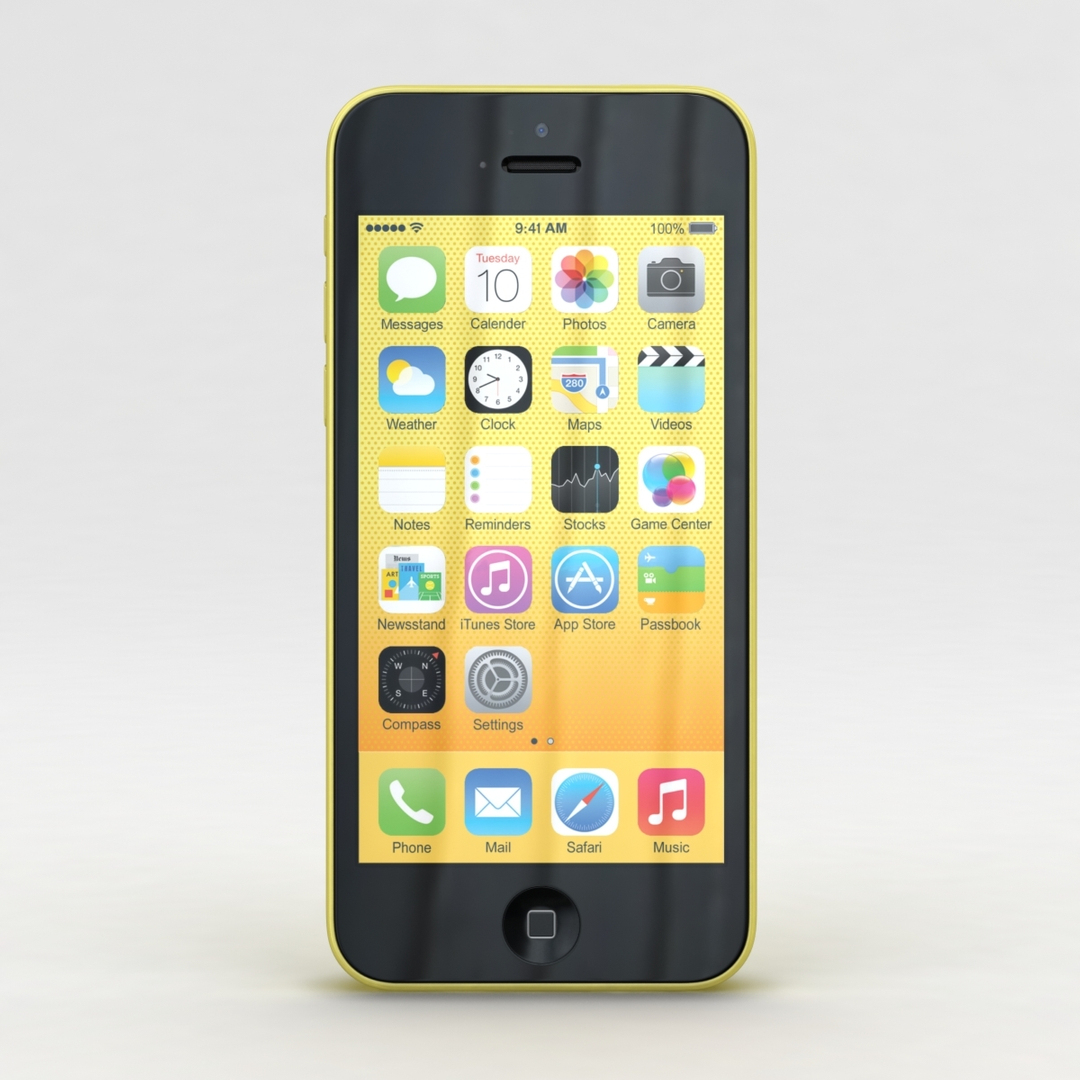 3d Apple Iphone 5c Yellow