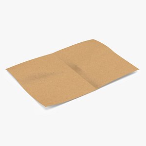 Kraft Paper Sheet Folded in Four 3D model