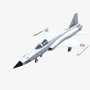 3D F-5 Tiger IIJet Fighter Aircraft Low-poly 3D model
