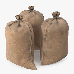 Standing Military Sandbags Dusty 3D model