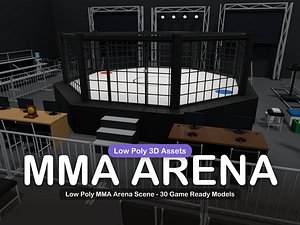 Low Poly MMA Arena Scene - 30 Game Ready Models