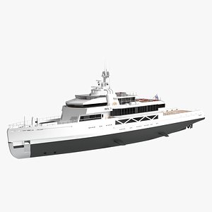 3D Bold White Yacht Dynamic Simulation