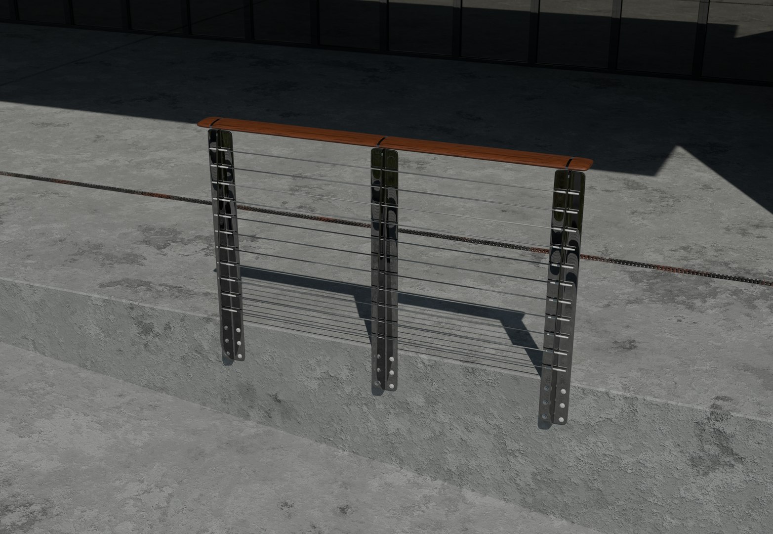Modern Wallmounted Outdoor Railing 3D - TurboSquid 2347578