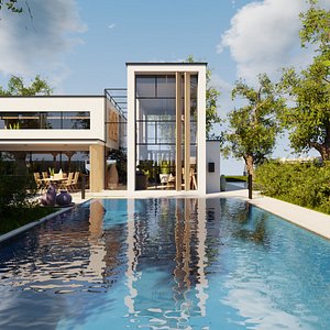 Modern villa 2021 Blender Eevee and Cycles 2