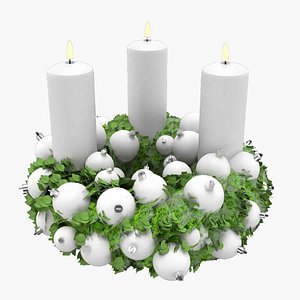 3D model christmas flower candle