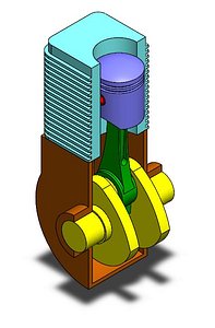 3D model piston mechanism