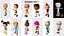 22 personaggi FBX - con animazioni - 3D Low Poly - Packs v1
