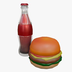Fast food Cola Hamburger 3D