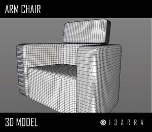 simple arm chair 3d 3ds