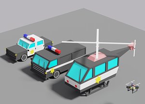 3D police vehicles car van model