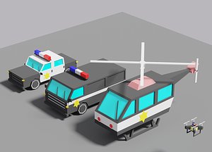 Police Vehicles Car Van Helicopter Drone