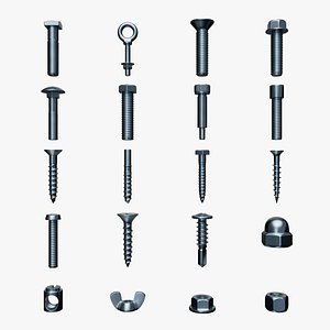 3D Screws and nuts 20pieces