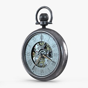 Antique Pocket Watch Animated Rigged
