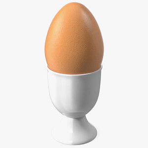 Egg Cup with Brown Egg 3D model