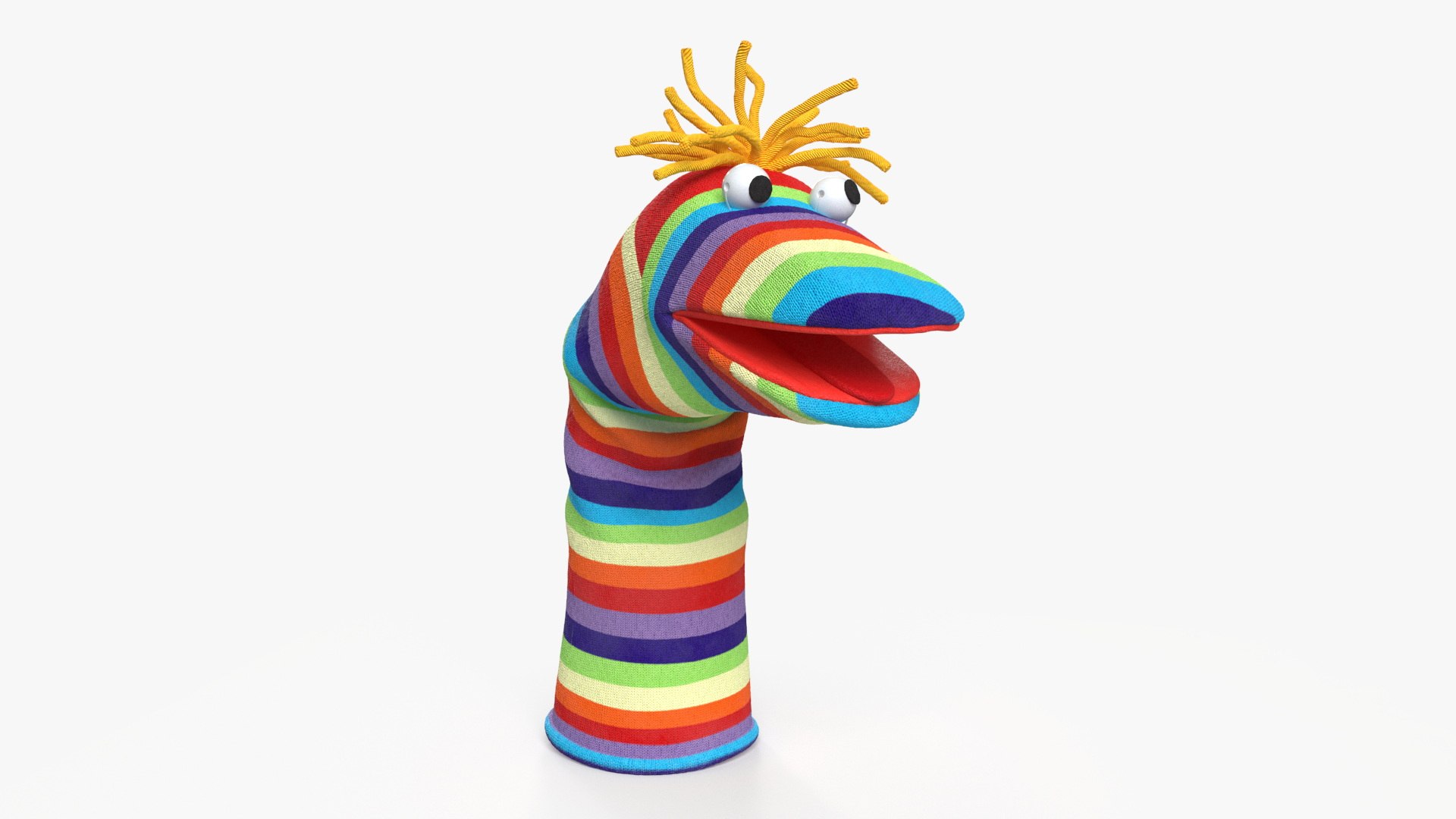 Striped Sock Puppet Boy Rigged for Cinema 4D 3D model preview