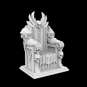 Skull Knight Throne 3D Print Model Fantasy Display Pedestal