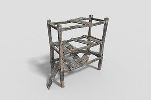 low poly dungeon shelf