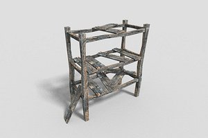 low poly dungeon shelf