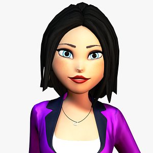 chloe cartoon girl 3d model