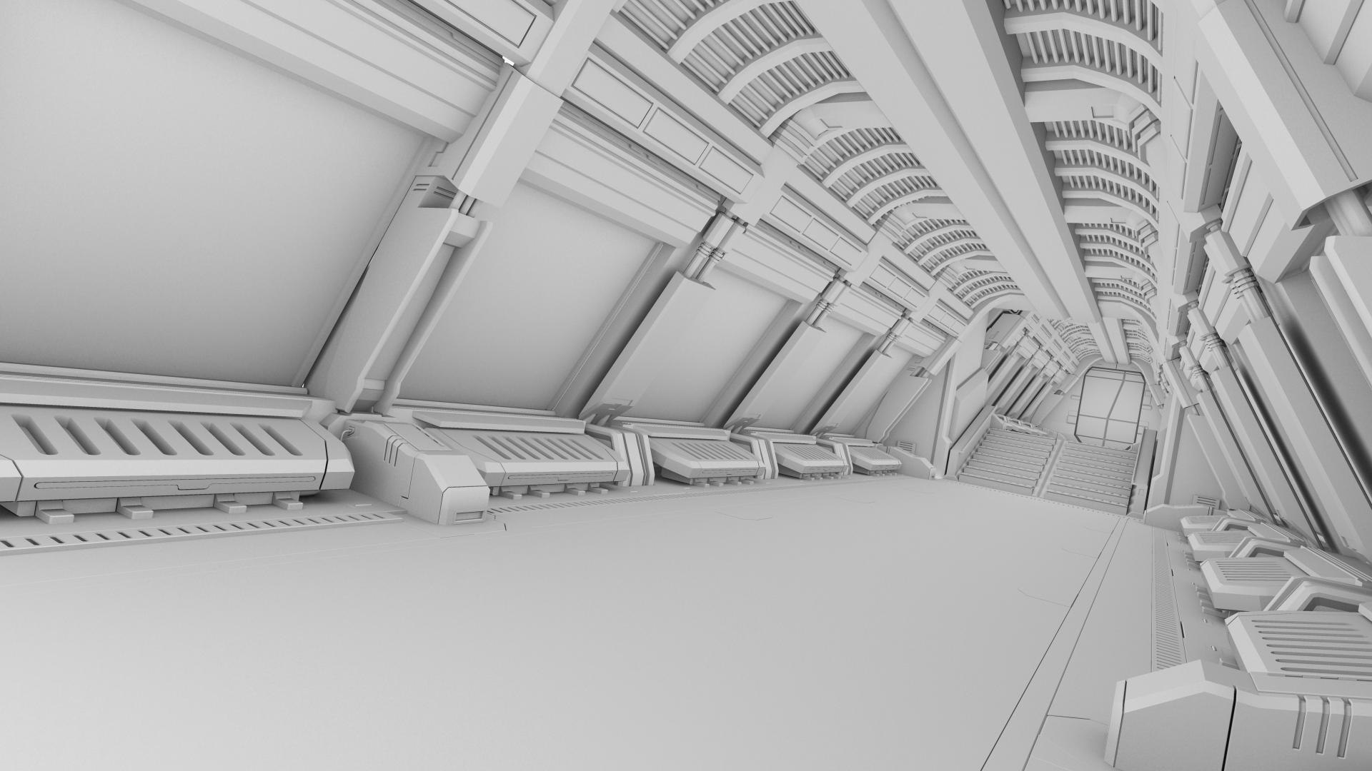 spaceship corridor 2 3d model