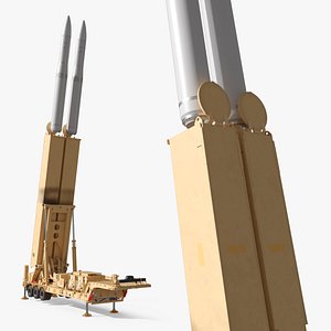 LRHW Launcher with Deployed Hypersonic Missiles Animated Rigged for Maya