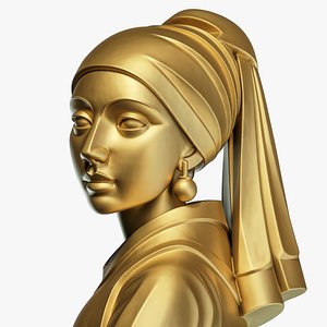 3D Girl with a Pearl Earring Sculpture model