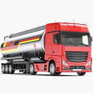 3D Detailed Tank Truck Red model