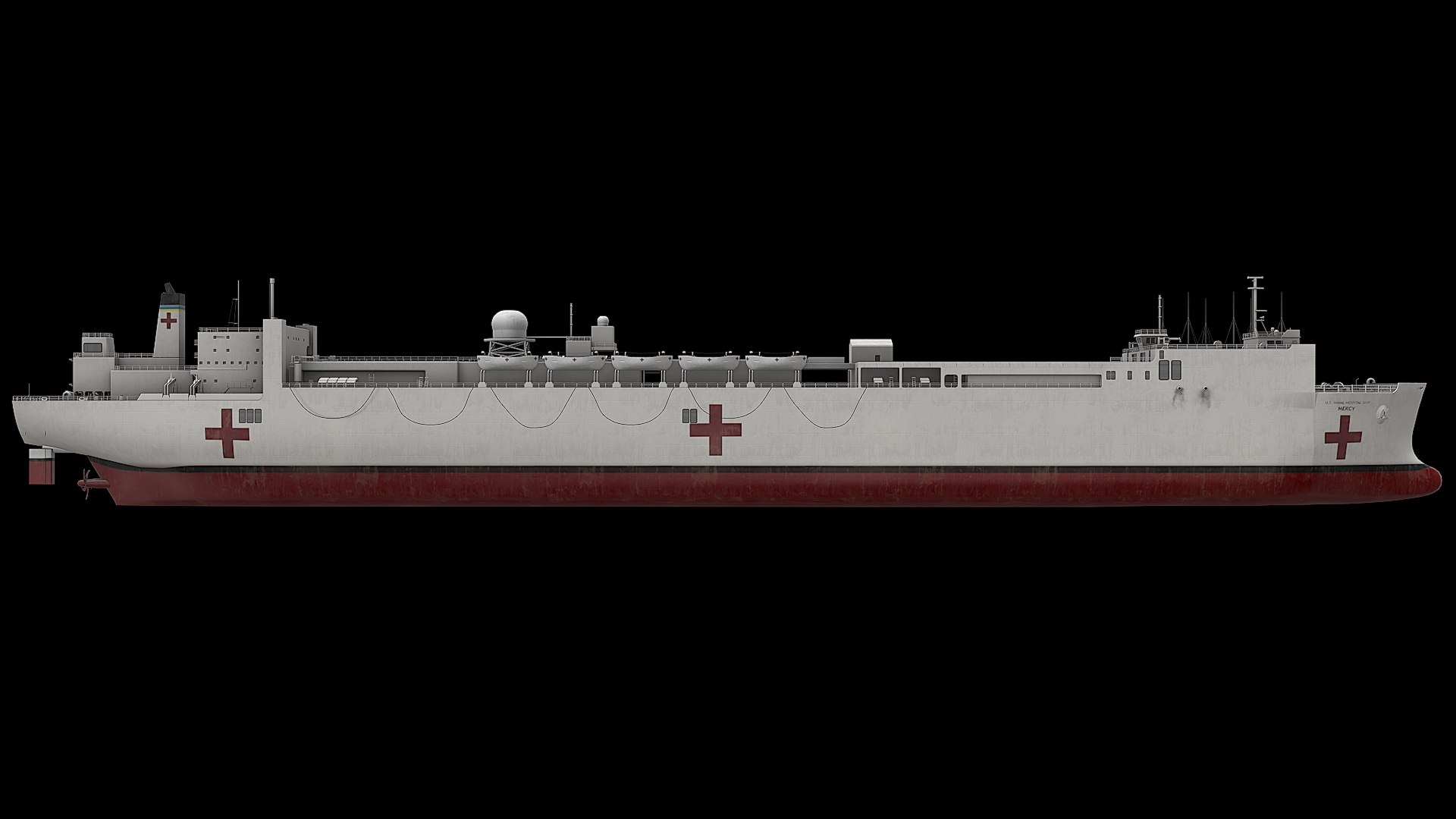 Hospital Ship USNS Mercy 3D Model - TurboSquid 2476369
