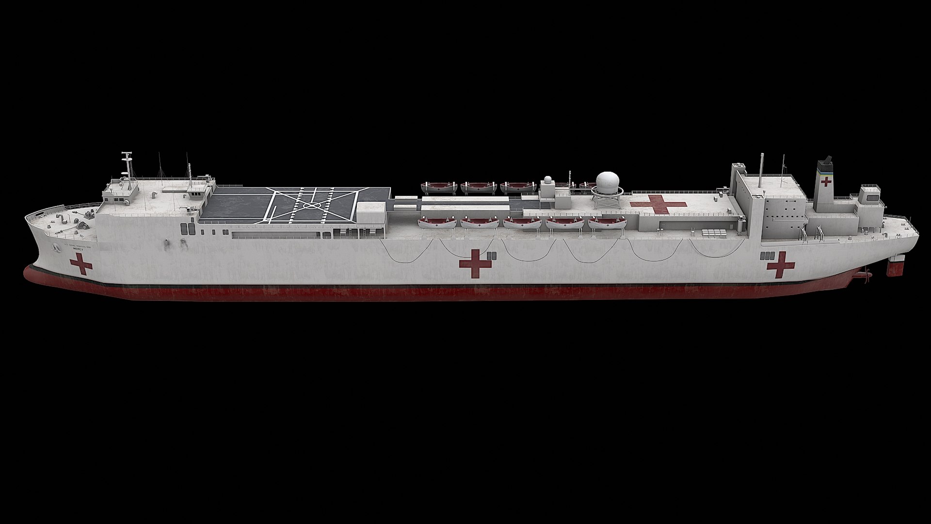 Hospital Ship USNS Mercy 3D Model - TurboSquid 2476369
