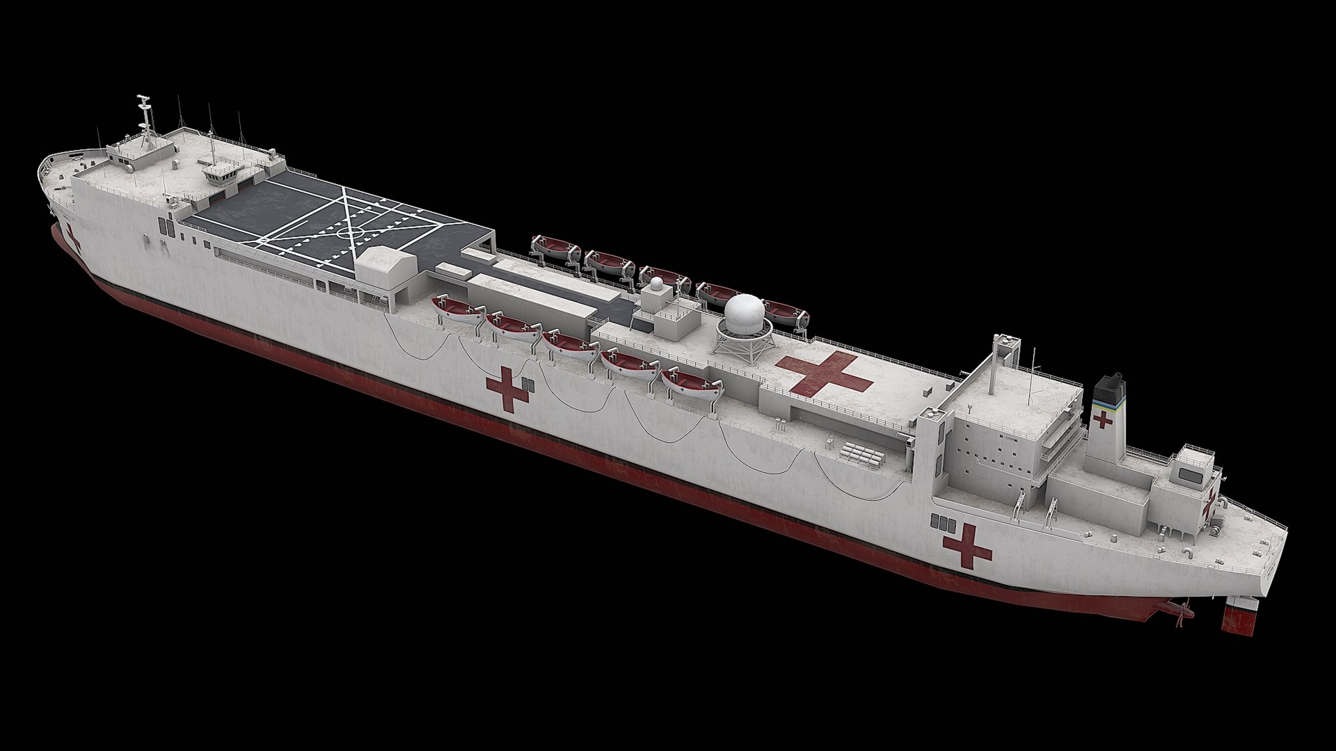 Hospital Ship USNS Mercy 3D Model - TurboSquid 2476369
