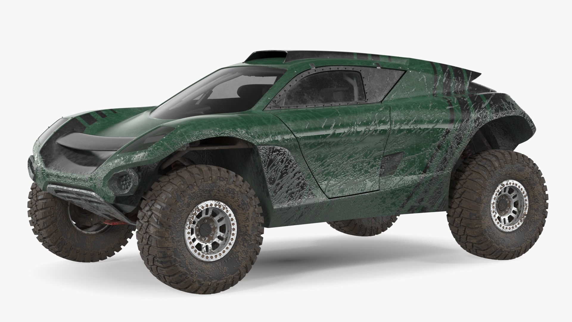 Off Road Racing Electric SUV Dirty Rigged1 3D model preview