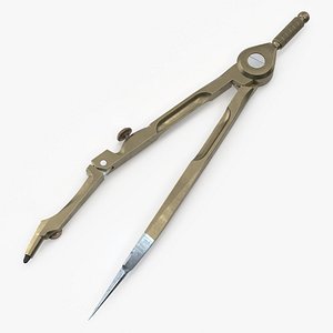 Vintage Drawing Compass 3D