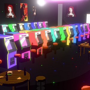 3D 80s Club Toon Props model