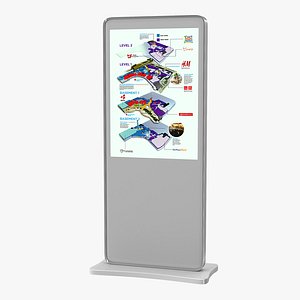 digital information kiosk white 3D model