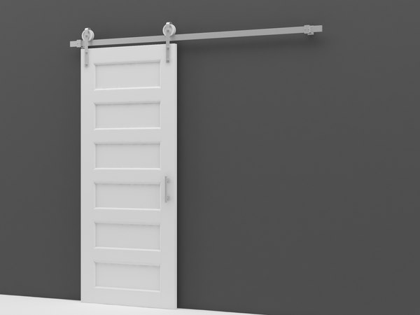 3D modern white sliding door