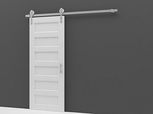 Detailed White Modern Sliding Barn Door