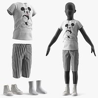 Disney Kids Boys Outfit on Mannequin White Black