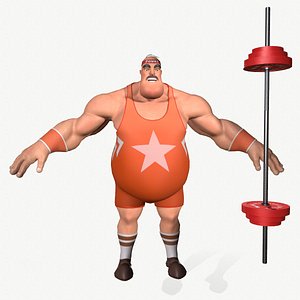 3D Weightlifter Low-poly model