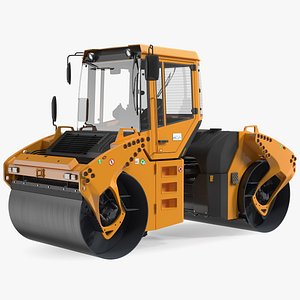 Articulated Tandem Vibratory Road Roller Rigged