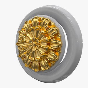 Plaster Ventilation Duct with Ornate Ceiling Rosette 3D Model03