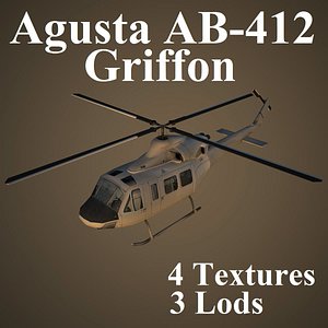 max agusta ab-412 low-poly