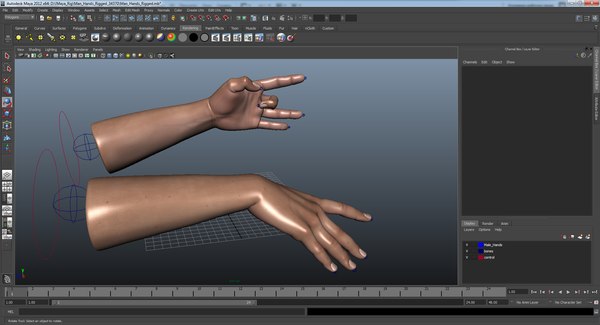 3d model man hands rigged