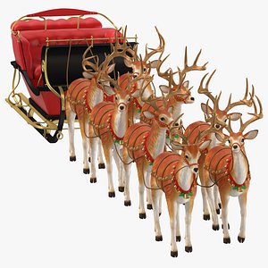 Sleigh and Reindeer Standing