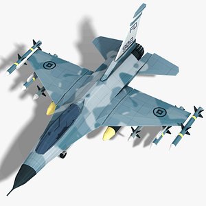 Stylized F-16 Falcon Low Poly Mobile Ready 3D model