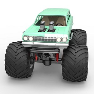 Diecast Vintage Monster Truck Scale 1 to 25 3D model