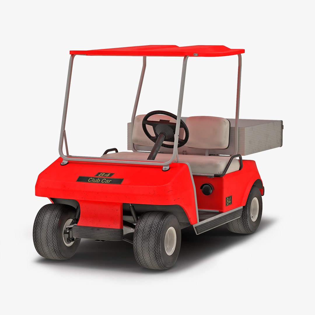 Golf Cart Red 3D Model 3D model preview