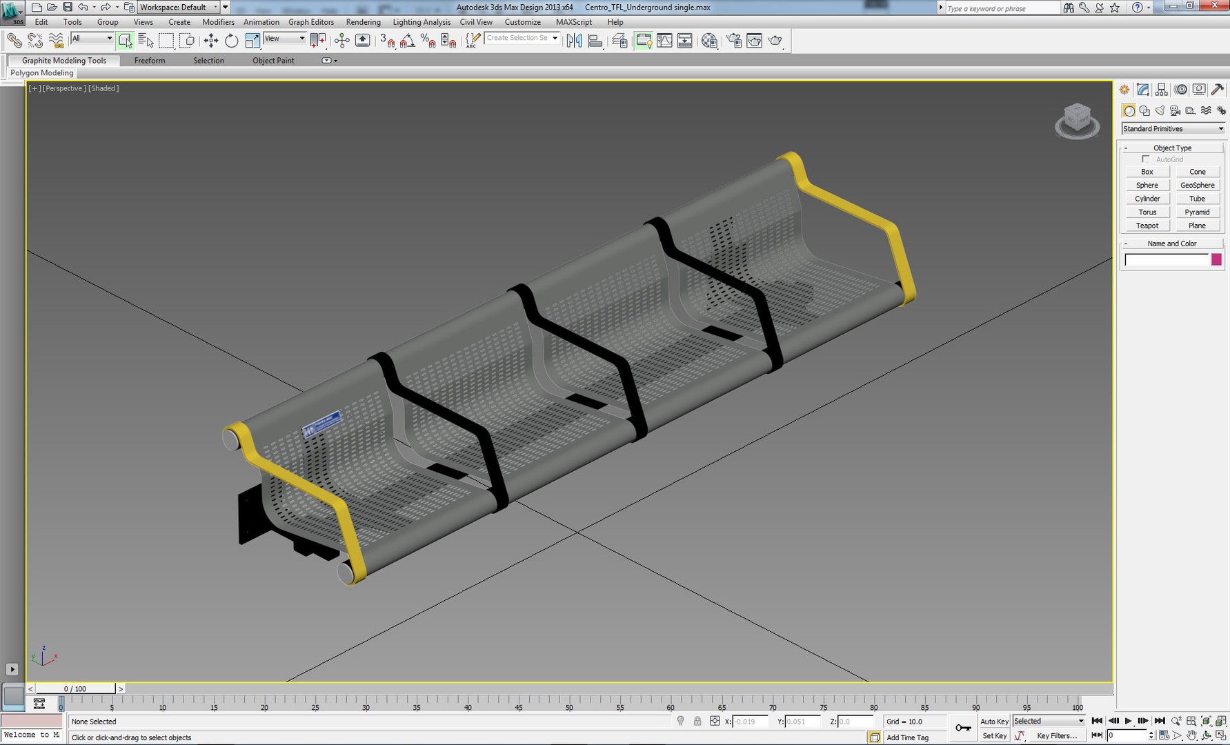 bench centro underground 3d model
