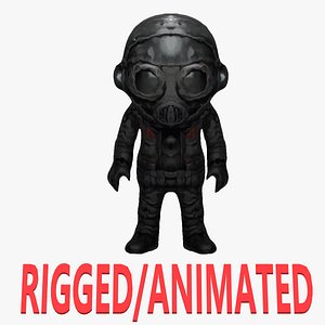 3D Gas Mask Character