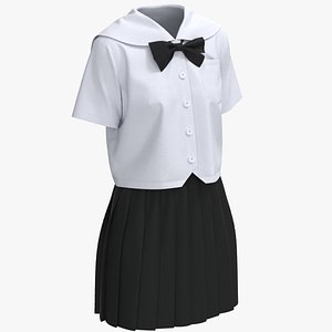 Sailor Collar School Uniform 2 3D model