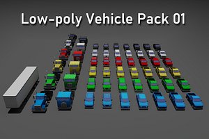 Low poly stylized vehicle pack 01 model